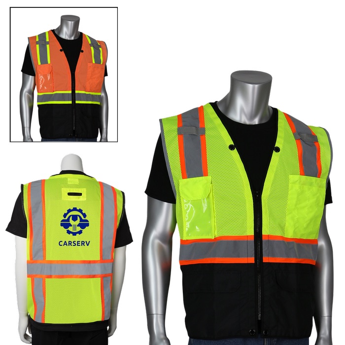 Two-Tone 11 Pocket Tech-Ready Mesh Surveyors Vest 