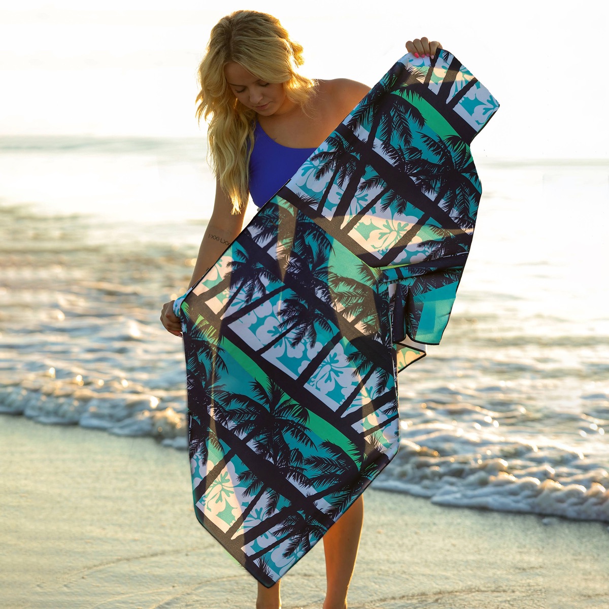 Microfiber Suede Beach Towel White