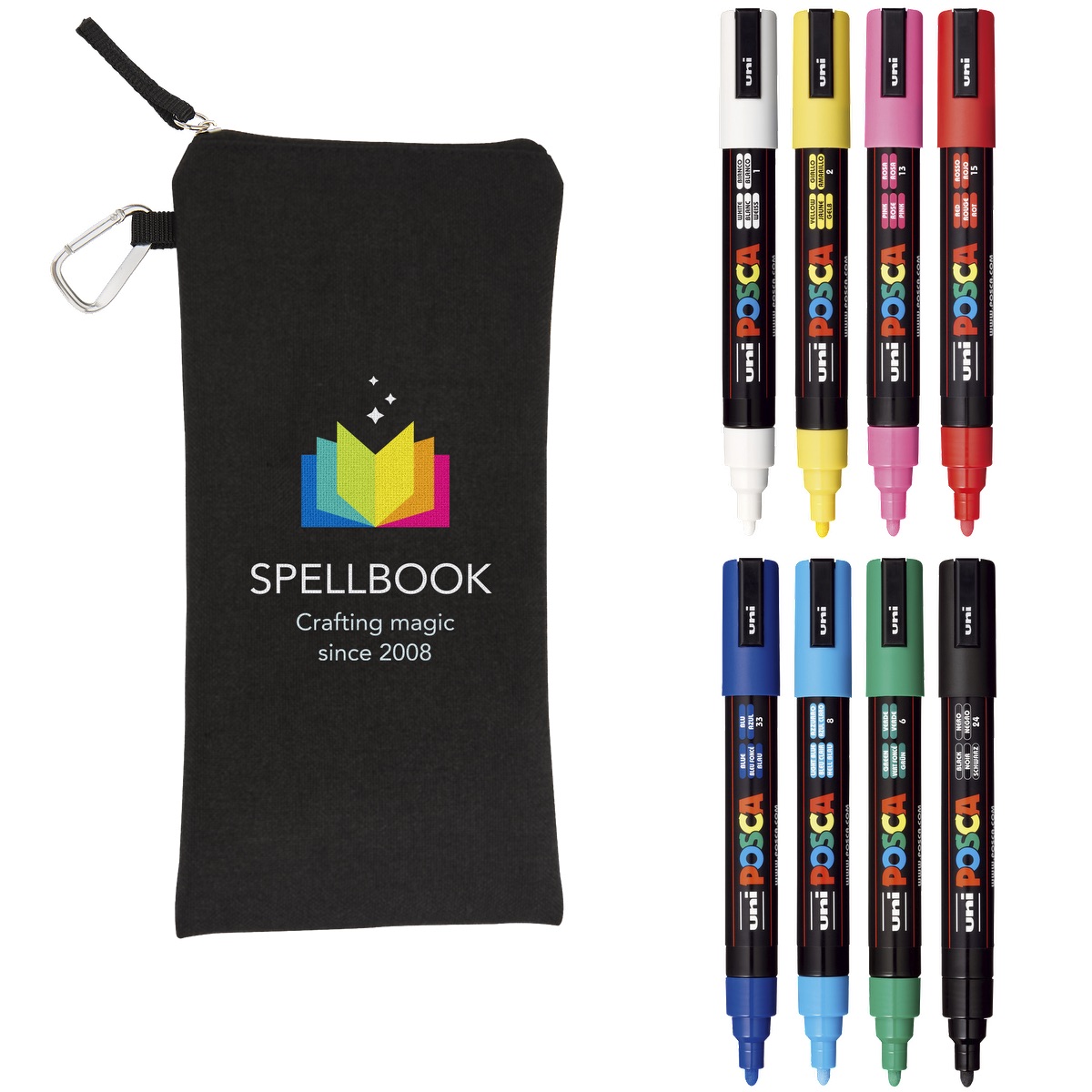 POSCA 8 Piece Basic Marker Set with Bag - Medium