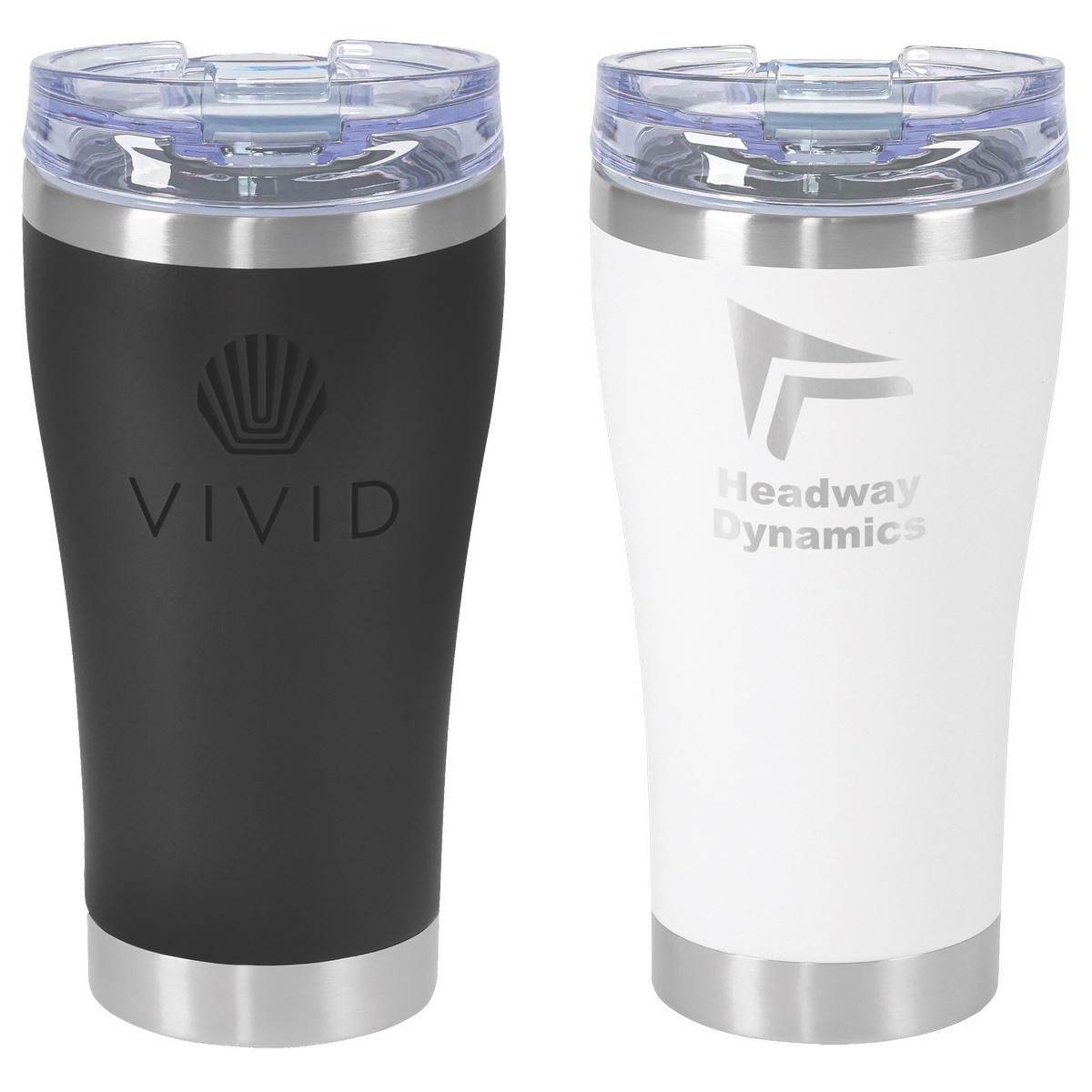 20oz SS Tumbler (w/Clear Snap Closure Screw-on lid